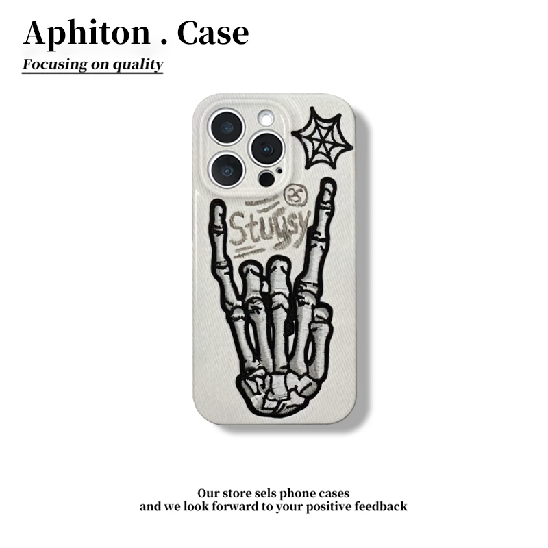 斯图西手势适用iPhone16pro苹果17promax菲林手机壳16/15/14plus个性创意13pro华为P70vivo小米15oppoAIR潮套