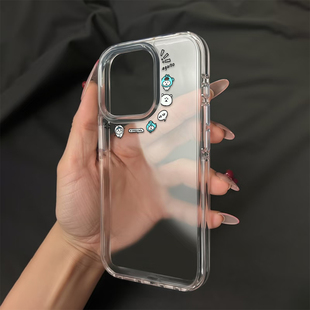 围圈吉伊卡哇适用苹果17/16promax高透透明手机壳iPhone15/14/13/12女款AIR华为P70vivo小米15oppo防摔软壳潮