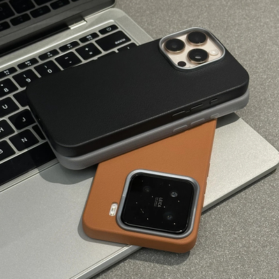 金属框荔枝纹适用苹果17promax轻奢高级手机壳iPhone16/15/14/13pro磨砂肤感12/11vivo华为P70小米17oppo软壳