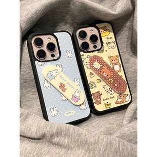 古早米菲轻松熊适用苹果17promax亚克力手机壳iPhone16plus小众创意15/14/13pro全包防摔12pro卡通新款11男女