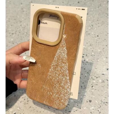 白点圣诞树适用苹果17promax翻毛皮手机壳iPhone16/15/14/13秋冬新款vivo华为mate70小米17oppoAIR防摔软壳潮