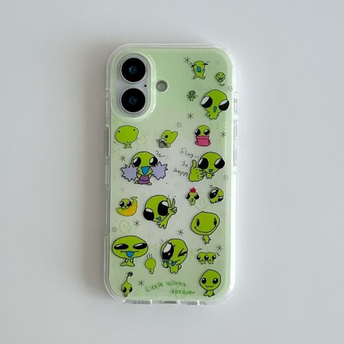 绿色外星人适用苹果17promax大孔手机壳iPhone17pro双层保护16/15/14/13pro小众创意vivo华为P70小米15oppo套