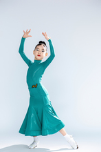 弥曼星际拉丁舞摩登裙2025夏季女童长袖小高领专业比赛演出规定服