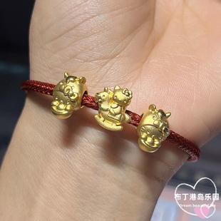 宝马本命年转运珠 999足金元 现货 周生生木马kitty三丽鸥黄金串珠