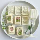 30g草木之声绿豆糕月饼模具长方形桃山冰皮广式 手压香薰蜡烛工具