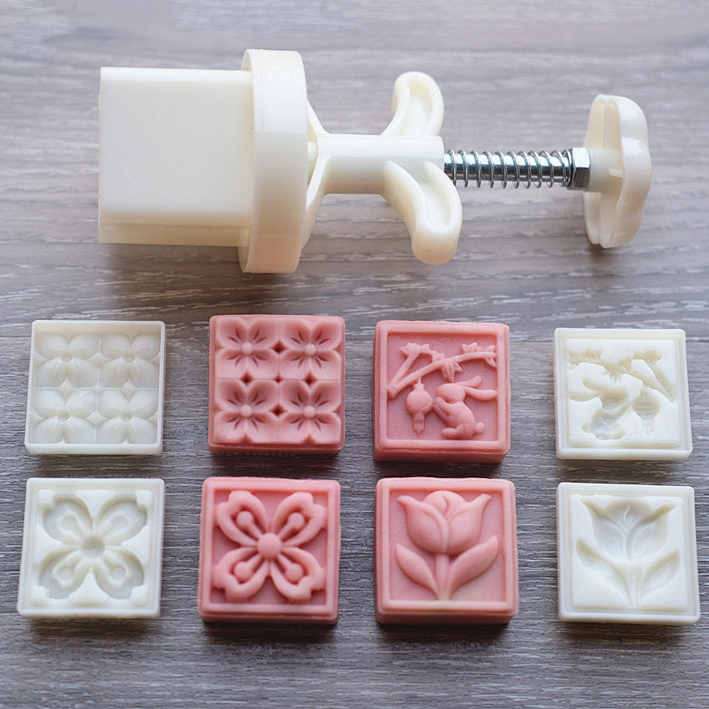 古典玉兔  25克50克方形月饼模具 山药糕模土豆泥模辅食饼干模子