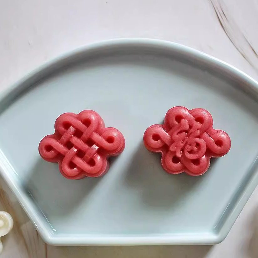 25g中国结福字糕点模具绿豆糕馒头奶酥乳酪酥茶点小月饼手压式具