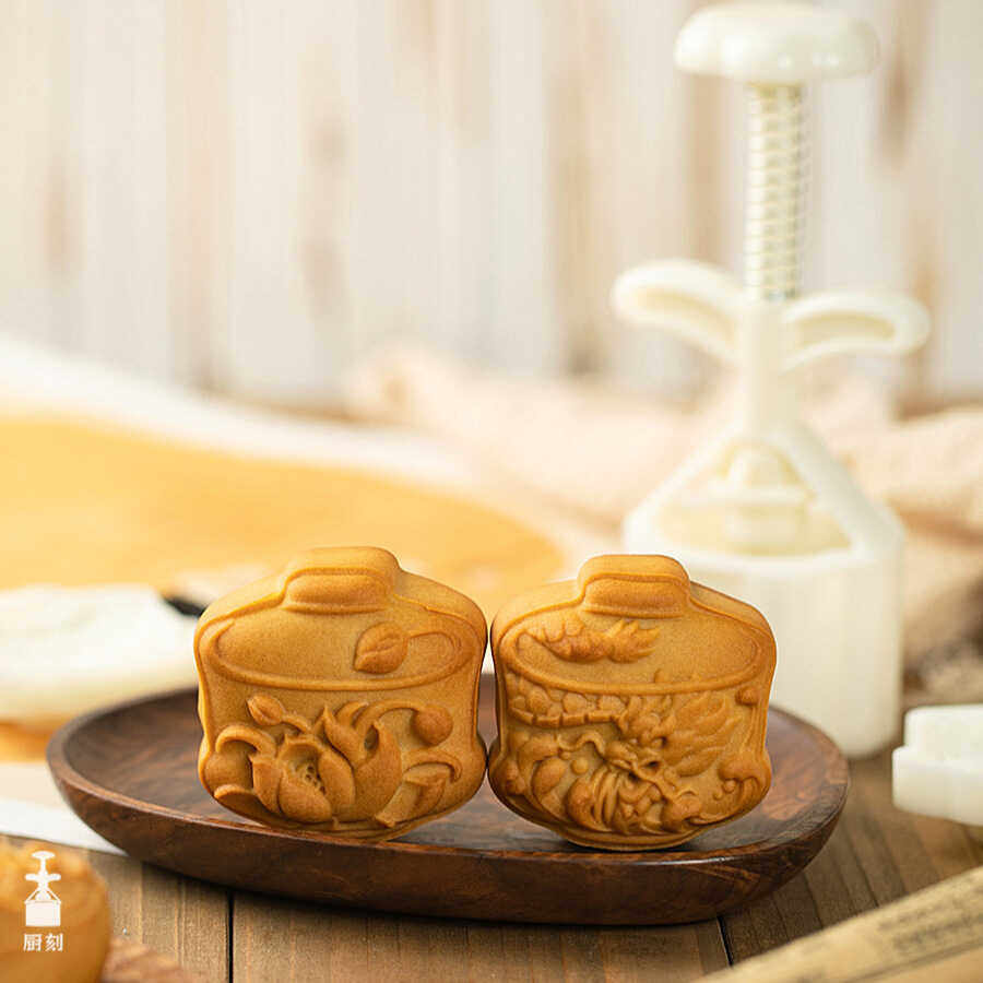 三木原创| 75g中国龙茶杯月饼模具荷花手压式广式绿豆糕模