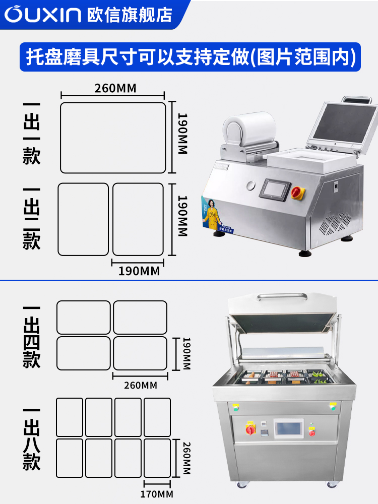 欧信商用贴体包装机鱼虾真空贴体保鲜包装机生牛肉成型贴体机海鲜-封面