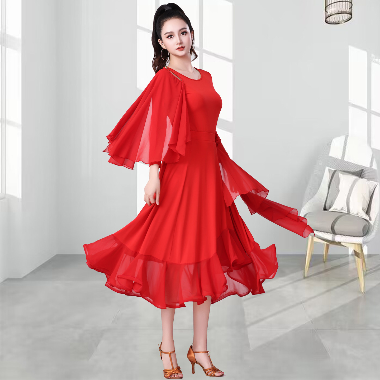 新款小瓶盖上衣慢三交谊舞连体上衣浪漫大三广场舞摩登服装半身裙,运动/瑜伽/健身/球迷用品,摩登舞上装,淘宝优惠券,粉丝福利购,淘宝优惠卷