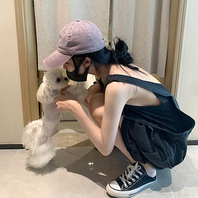 2024大码女装牛仔背带短裤女夏胖妹妹mm宽松显瘦工装遮肚连体裤潮