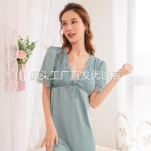 2025新款 蕾丝性感带胸垫睡衣丝绸凉爽薄款 公主风睡裙甜美仙女夏季