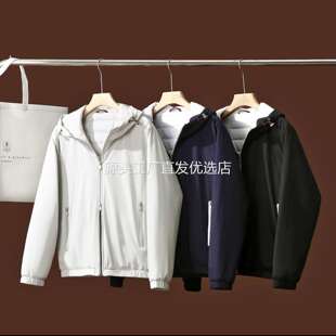 陆海丰甄选品质男装内里绵羊毛桑蚕丝秋冬款男士连帽夹克短款外套