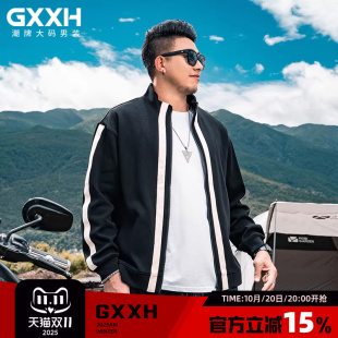 长袖 GxxH潮牌大码 宽松休闲立领秋季 加肥加大号个性 卫衣外套 男装