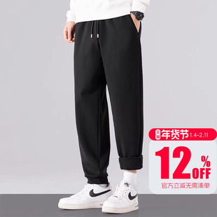 GxxH潮牌大码男装加肥加大男士冬季保暖加绒裤宽松休闲显瘦束脚裤