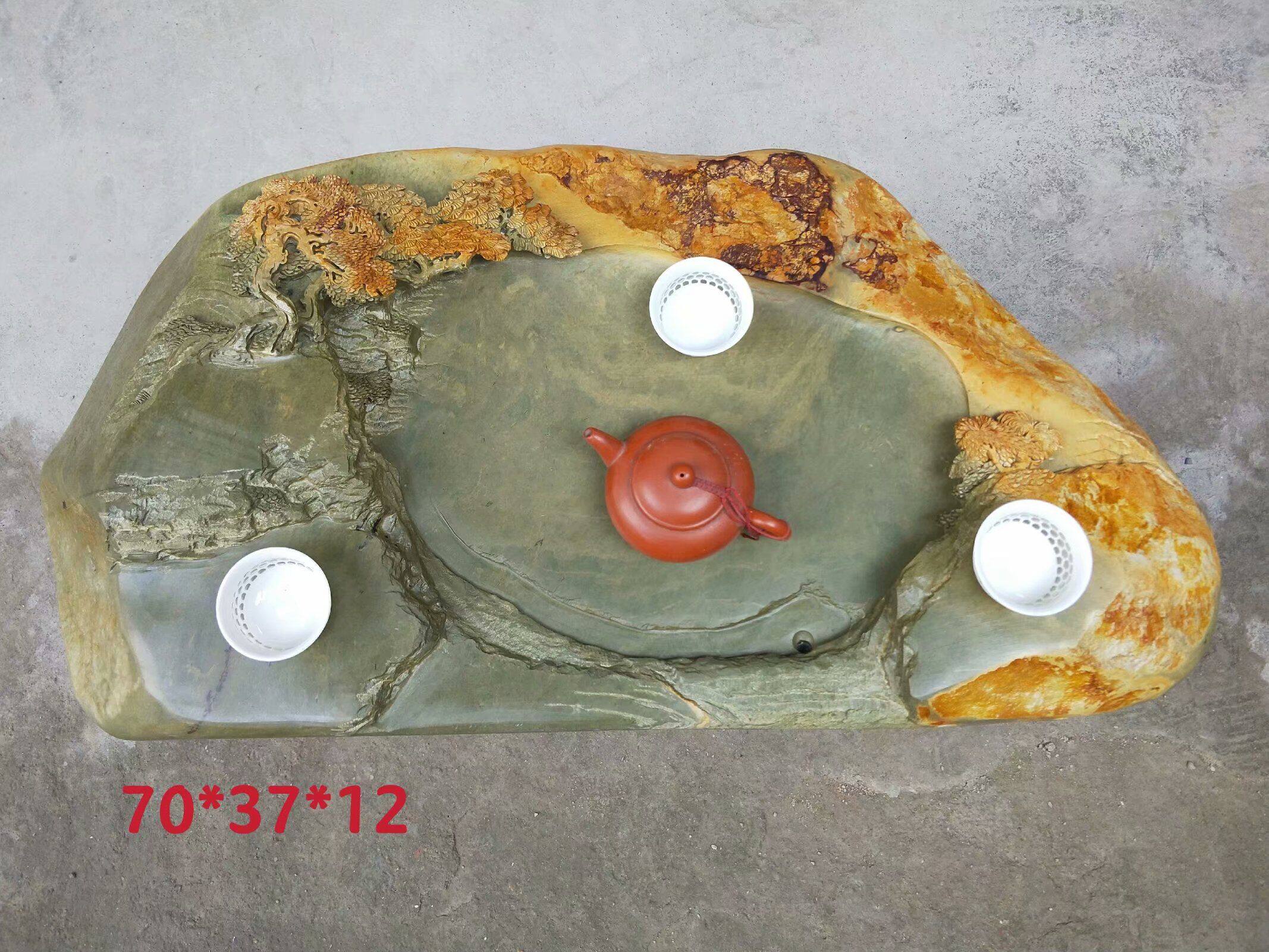 端砚茶盘，绿端石茶盘，肇庆紫端茶石茶台，天然的石材家用石茶盘