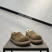 小土豆勃肯鞋 厚底雪地靴 加绒保暖一脚蹬棉鞋 男2025冬季 真皮大头鞋