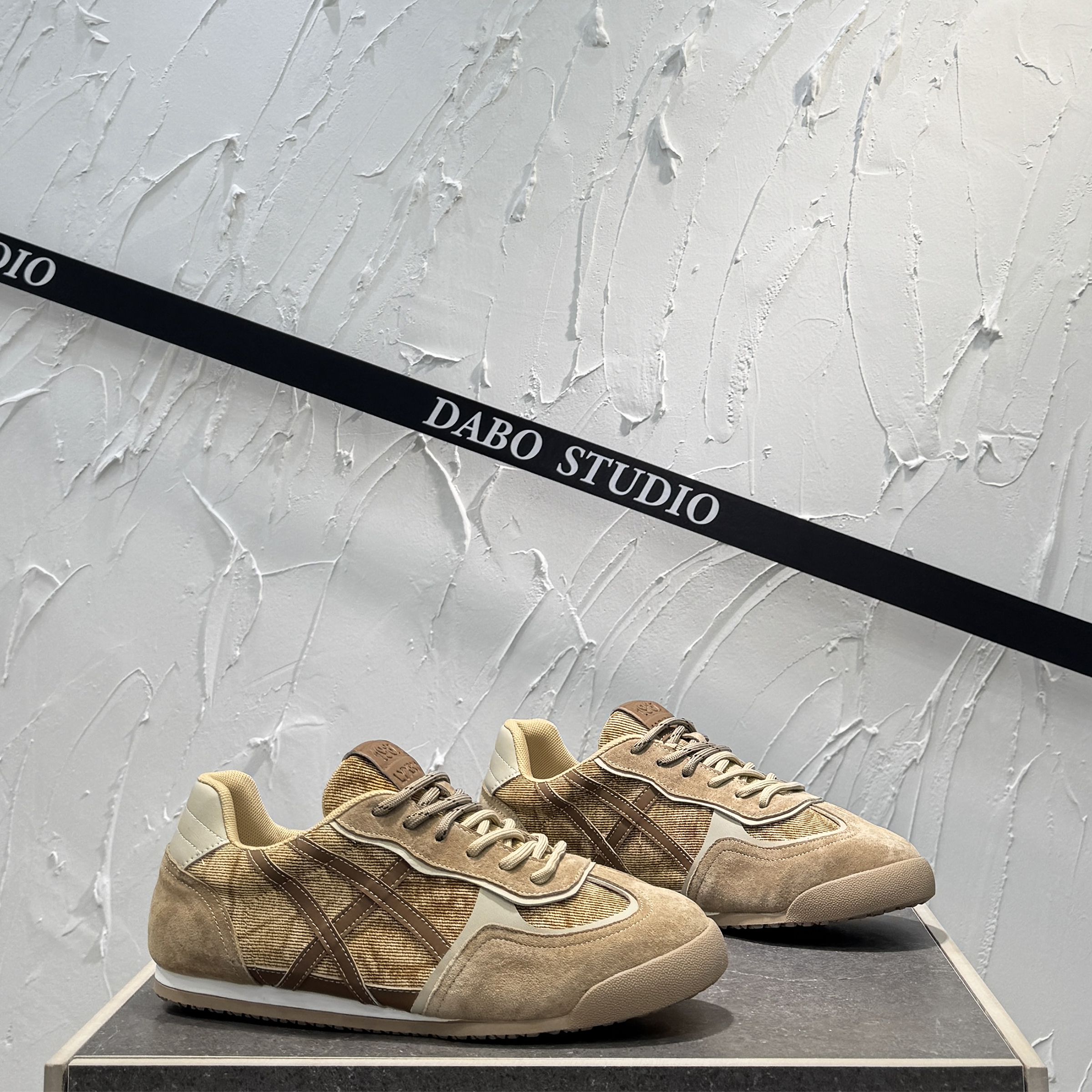 真皮软底德训鞋低帮系带阿甘鞋男