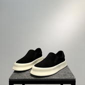 运动休闲低帮乐福鞋 爆款 复古潮流厚底增高鞋 真皮一脚蹬懒人鞋 男鞋