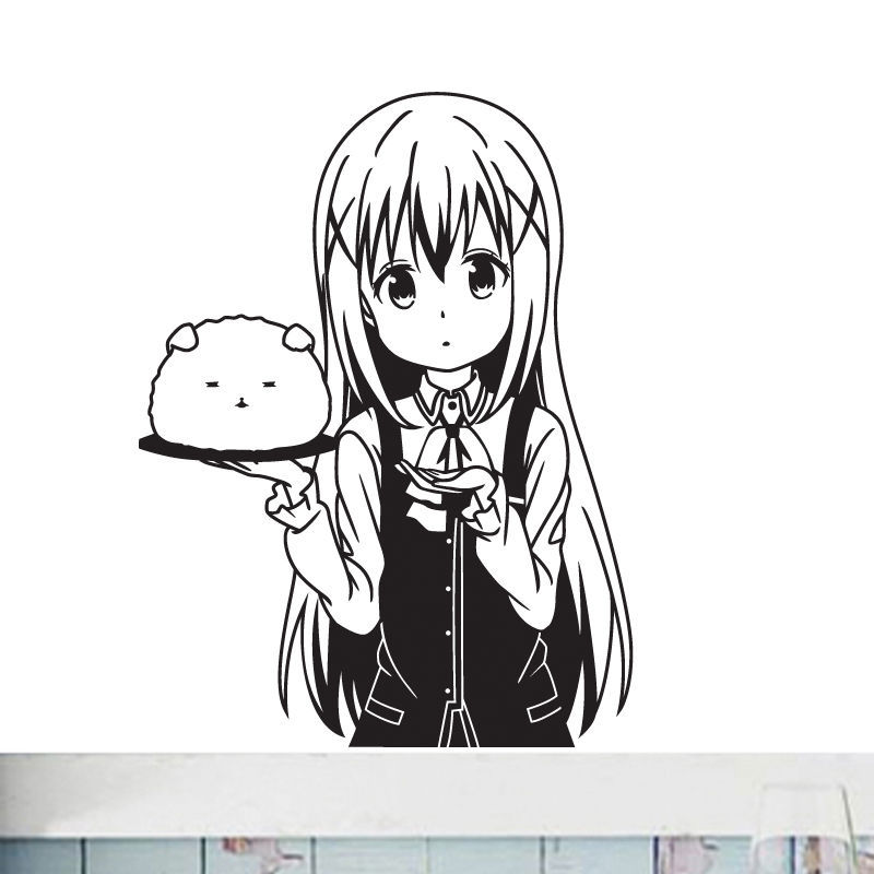 请问您今天要来点兔子码墙贴香风智乃保登心爱贴画宿舍动漫贴纸