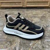 跑步百搭软底拼接防臭鞋 男鞋 子 运动鞋 透气休闲鞋 2024皮面新款 男士