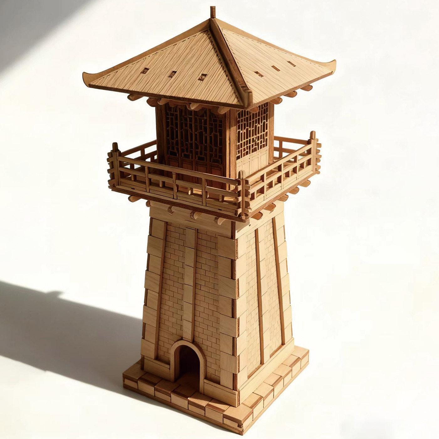 阙楼木质古塔建筑模型手工拼装DIY中式亭子小屋益智启蒙玩具,玩具/童车/益智/积木/模型,建筑/DIY小屋/拼装模型,淘宝优惠券,粉丝福利购,淘宝优惠卷