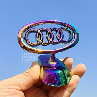 Q2LQ3Q5LQ7A5A7翅膀汽车彩色机盖站金属立标 黑色奥迪车标A4LA6LA