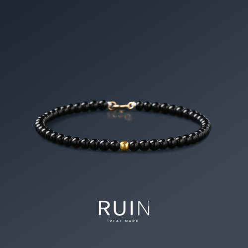 如印RUIN18K金黑玛瑙情侣手链