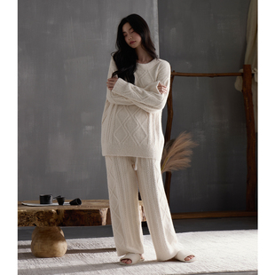 猫人半边绒睡衣女款冬季加厚加绒高级感珊瑚绒家居服套装可外穿冬