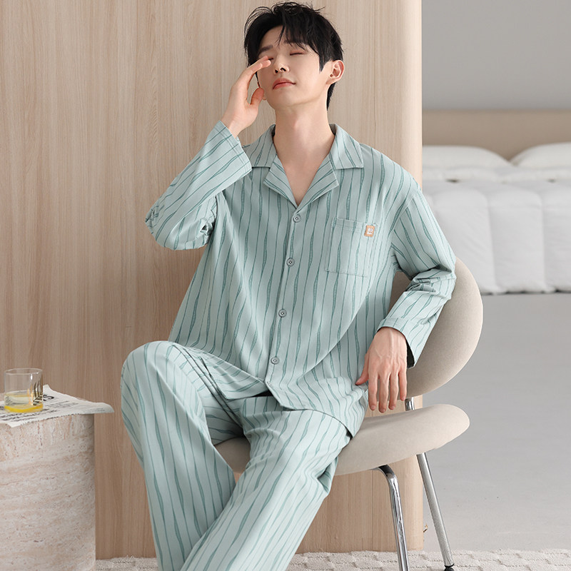 猫人睡衣男款2025新款春秋季舒适长袖高级感大码家居服可外穿套装