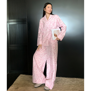 猫人天丝棉睡衣女款春秋款2026新款高级感轻奢豹纹宽松阔腿家居服
