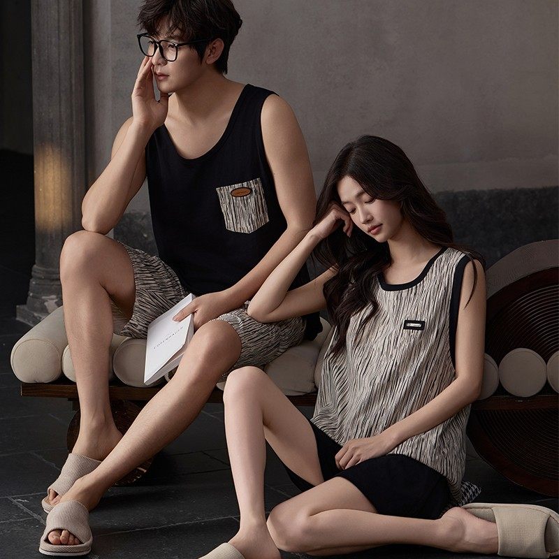 猫人情侣睡衣女夏季薄款吊带背心短裤莫代尔棉宽松大码男士家居服,女士内衣/男士内衣/家居服,睡衣/家居服套装,淘宝优惠券,粉丝福利购,淘宝优惠卷