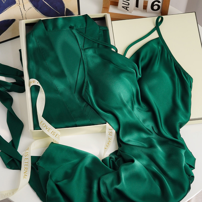 猫人冰丝性感吊带睡裙女2026款高级感睡袍夏季薄款送闺蜜女友礼盒