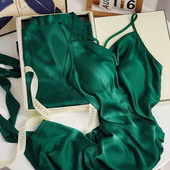 送闺蜜女友礼盒 薄款 猫人冰丝性感吊带睡裙女2026款 高级感睡袍夏季