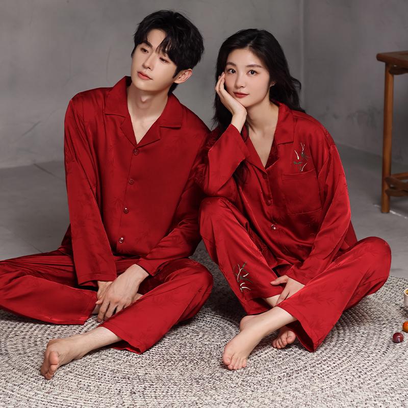 猫人红色睡衣结婚新婚情侣套装
