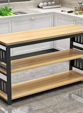 厨房桌子切菜桌置物架长方形长条桌置物桌小桌子多层多功能微波炉