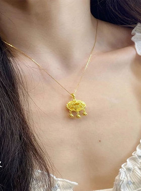 个性轻奢高级感福字平安锁钛钢