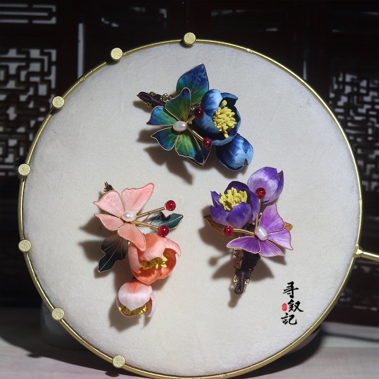 原创新中式绒花发夹国风手工花朵头饰复古汉服配饰女款精致边夹女,饰品/流行首饰/时尚饰品新,发饰,淘宝优惠券,粉丝福利购,淘宝优惠卷