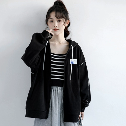 Весенняя толстовка с капюшоном с капюшоном, брендовая черная осенняя куртка для отдыха, кардиган с молнией