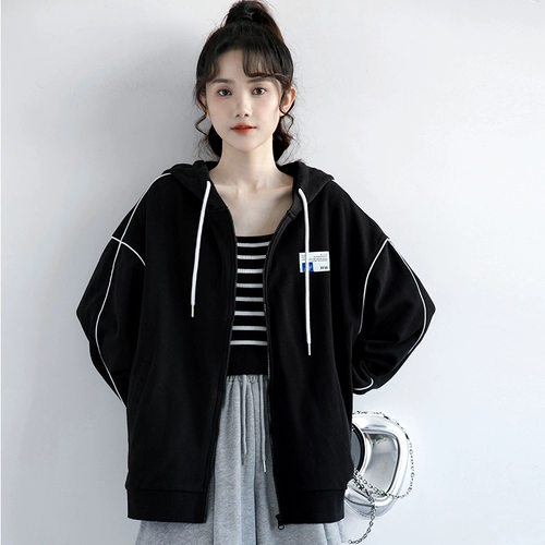 Весенняя толстовка с капюшоном с капюшоном, брендовая черная осенняя куртка для отдыха, кардиган с молнией