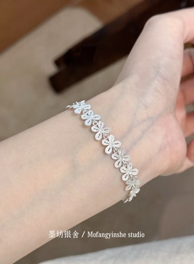 足银990非遗手工花丝蝴蝶手链