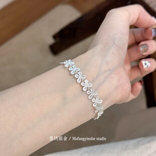 足银990非遗手工花丝蝴蝶手链新中式手串复古精致灵动小众送礼物