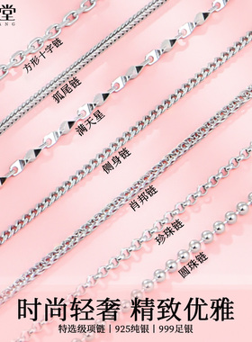 S925银项链纯银女小众款锁骨链