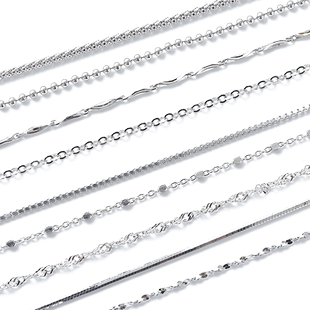 S925银项链女纯银毛衣链长款无吊坠链子裸链加长银链素链999足银