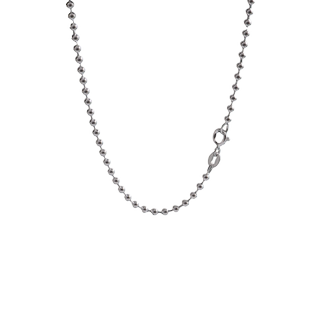 素银S925项链男高级感白银圆珠链银珠锁骨链女纯银无吊坠豆豆链子