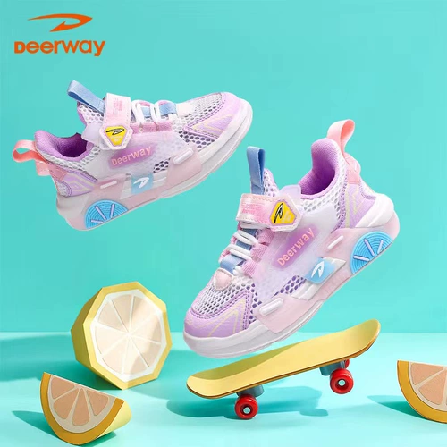 Летние дышащие туфли, розовая детская обувь, для бега