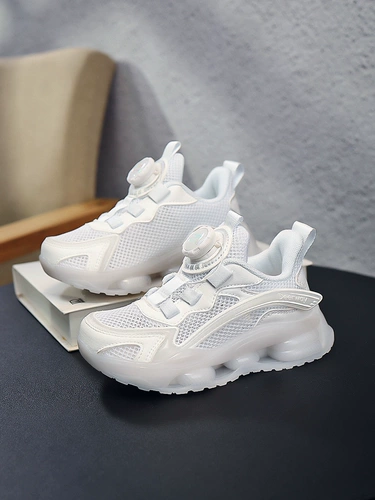 Летняя белая обувь на платформе, дышащая детская спортивная обувь