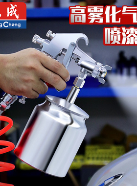 东成汽车油漆喷枪w77家具机械彩钢瓦乳胶油漆下喷壶w71气动喷漆枪
