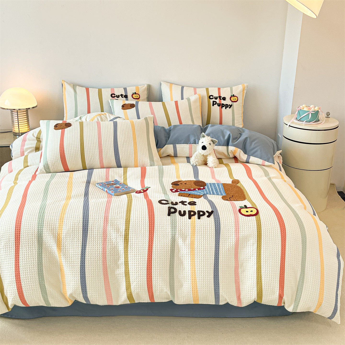 新款全棉A版华夫格B版40支毛巾绣四件套被套床单家用儿童床三件套,床上用品,床品套件/四件套/多件套,淘宝优惠券,粉丝福利购,淘宝优惠卷