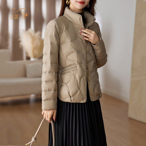 短款立领轻薄羽绒服女2025冬季新款时尚显瘦宽松90白鸭绒保暖外套